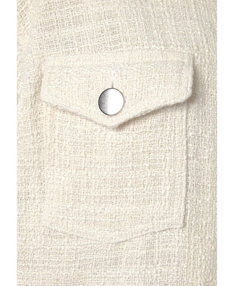 Women's Boucle Shirt with Pockets Everyday Comfort Jacket