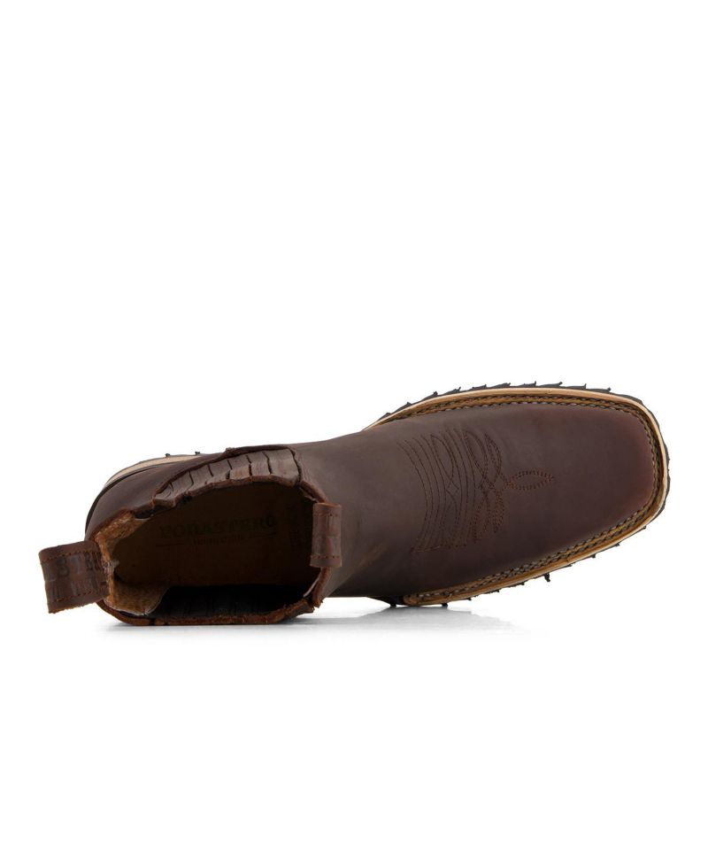 Men's Leather Chelsea Boots with side Zipper