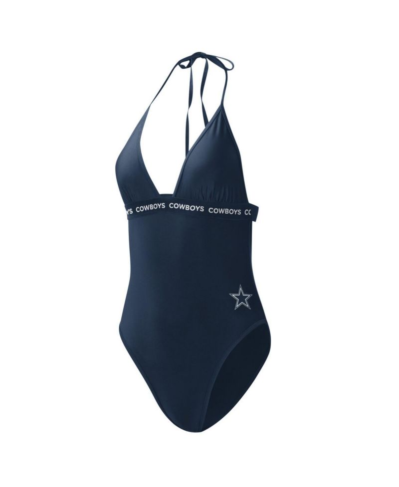 Women's Navy Dallas Cowboys Full Count One-Piece Swimsuit
