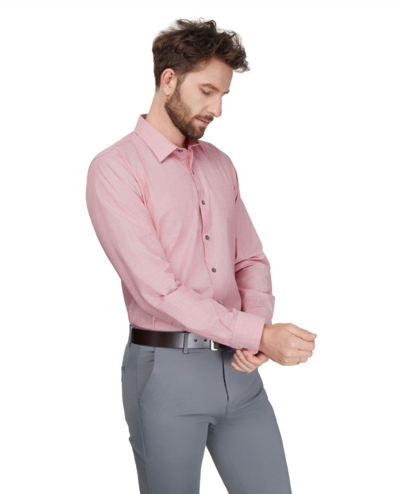 Men's Slim-Fit Solid Dress Shirt