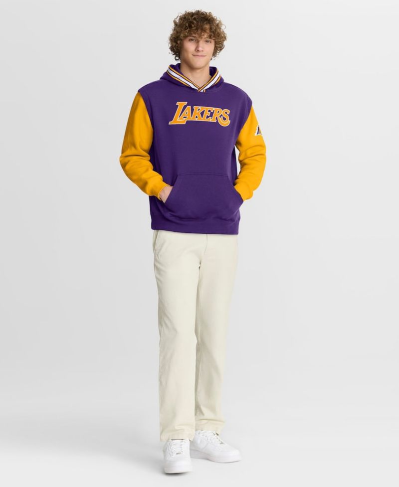 Men's Purple/Gold Los Angeles Lakers Half Court Shot Clock Fastbreak Hoodie
