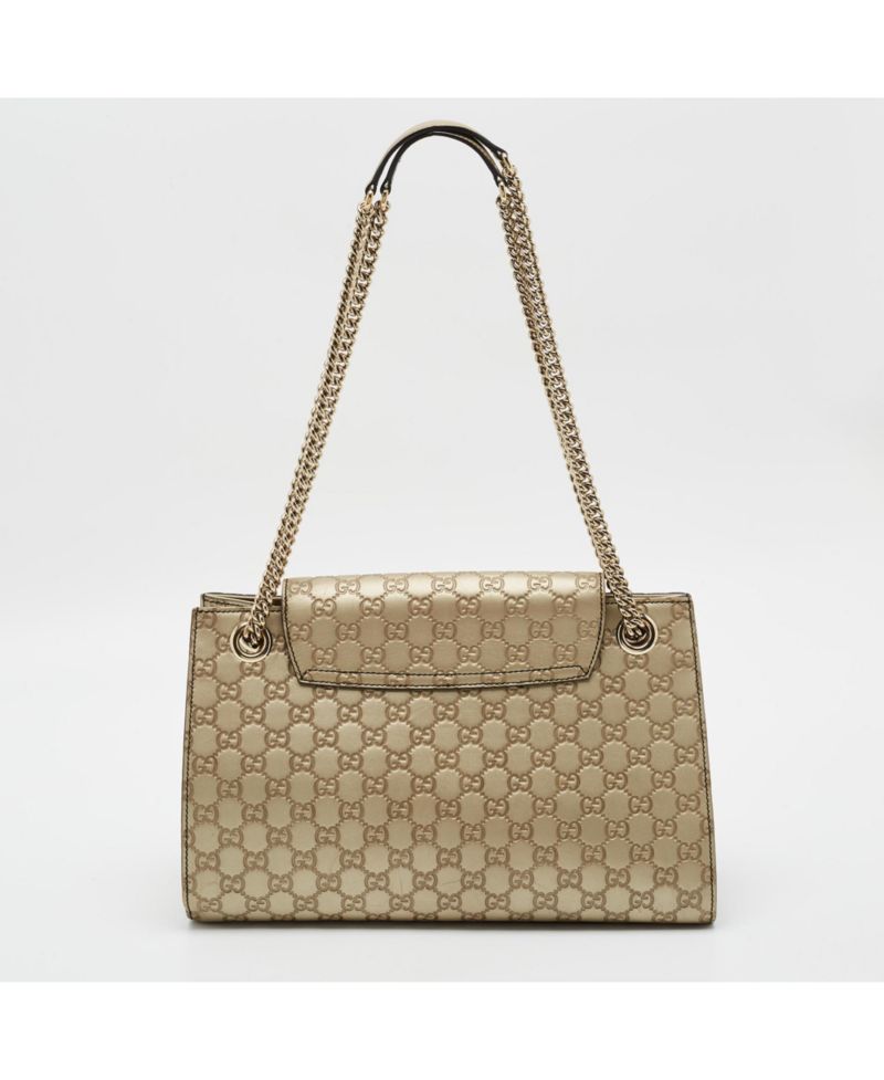 Women's Emily Large Gucci Sima Leather Chain Shoulder Bag