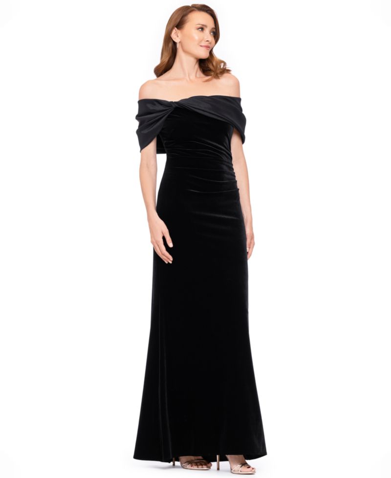 Women's Velvet Off-the-Shoulder Dress