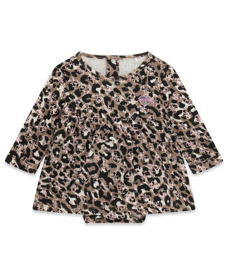 Baby Girls' Interlock Long-Sleeve Bodysuit Dress