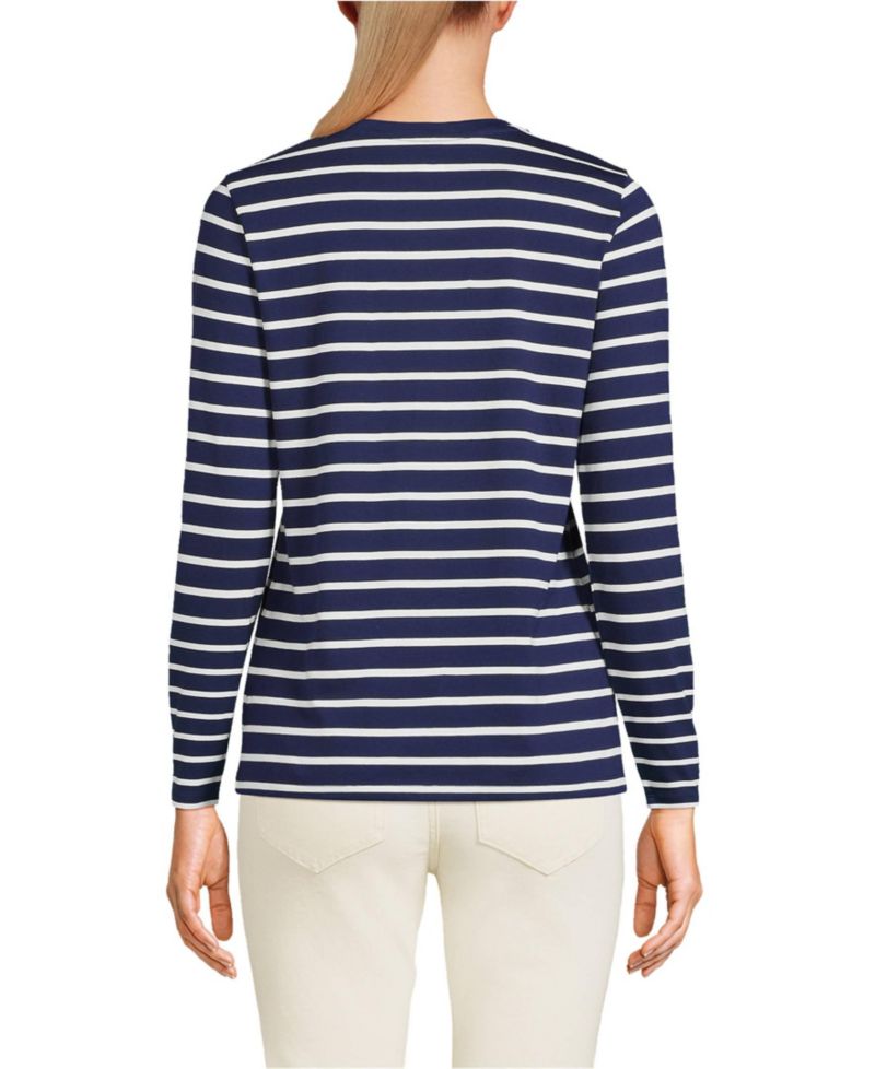 Women's Relaxed Supima Cotton Long Sleeve V-Neck T-Shirt