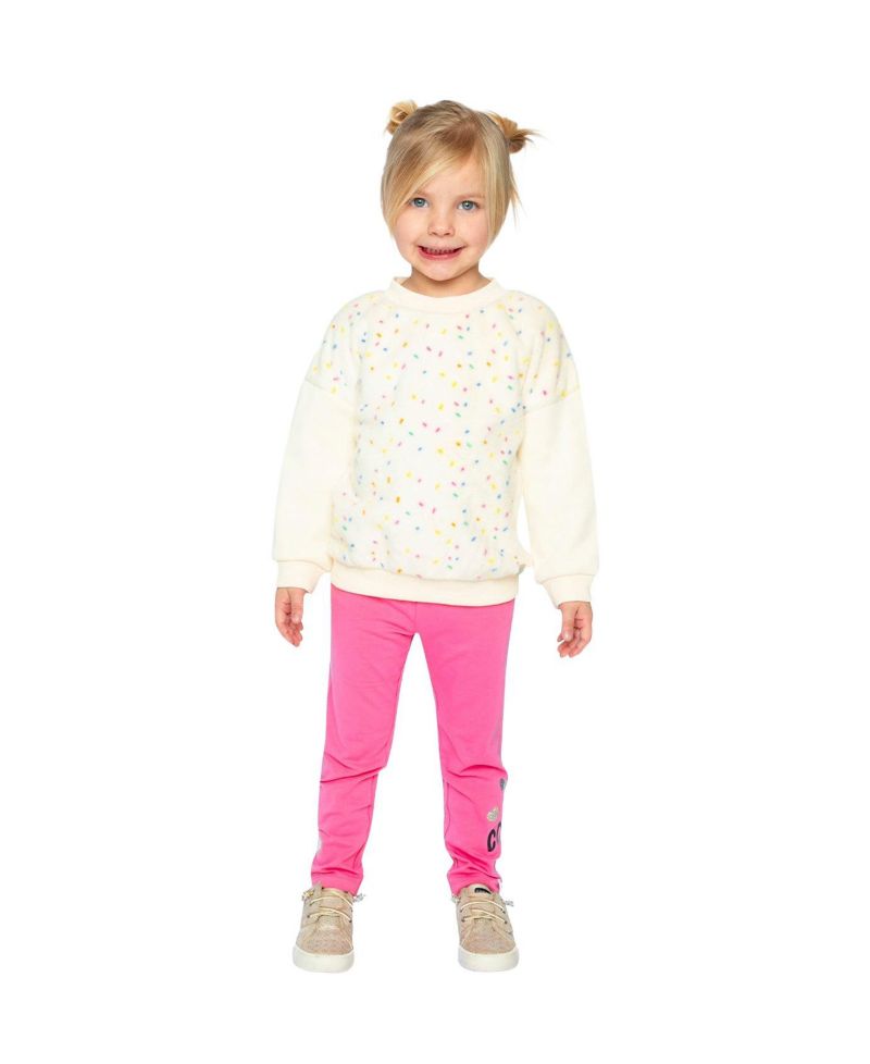 Little and Big Girl 6-14Y Bi-Material Sweater