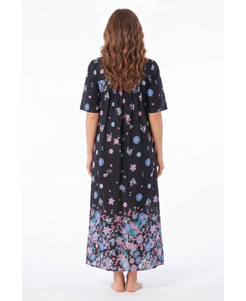 Plus Size Only Necessities Bib-Front Short Sleeve Maxi Lounger