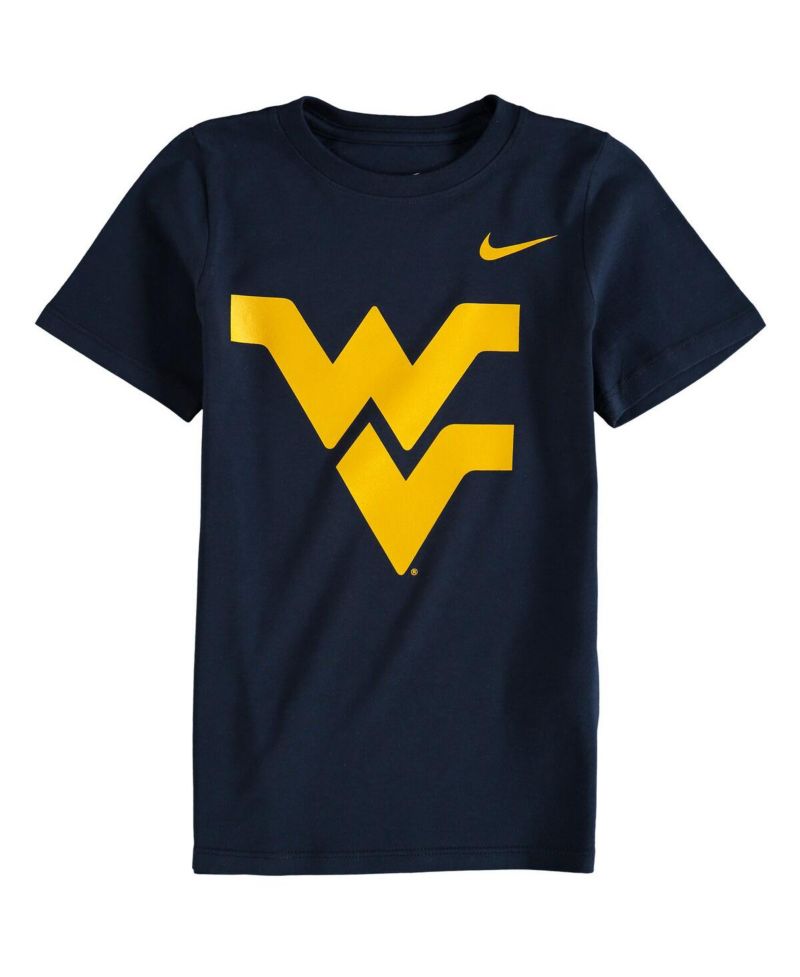 Little Boys and Girls Navy West Virginia Mountaineers Logo T-Shirt