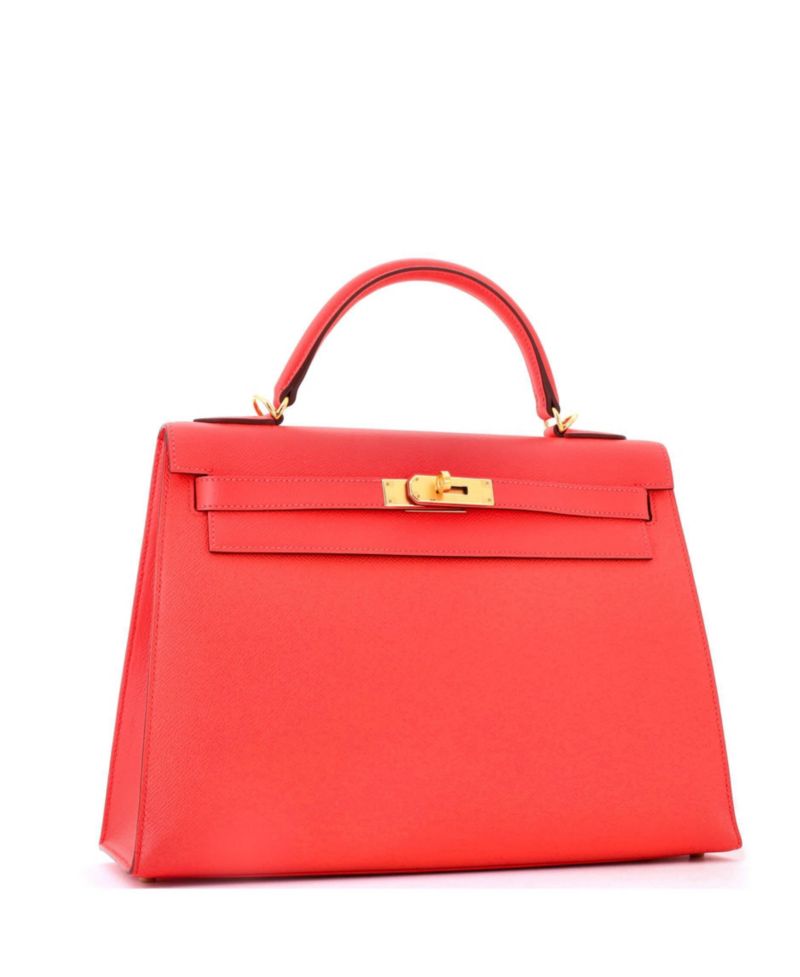 Pre-Owned Hermes Kelly 32 Handbag Pink Epsom with Gold Hardware