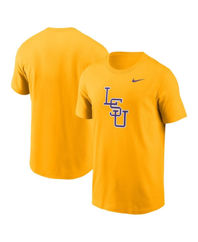 Men's Gold LSU Tigers Baseball Logo T-Shirt
