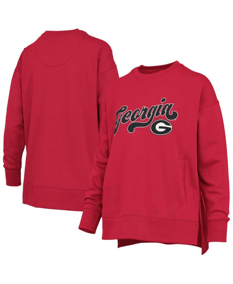 Women's Red Georgia Bulldogs Bonanza Chenille Harper Script Sweatshirt