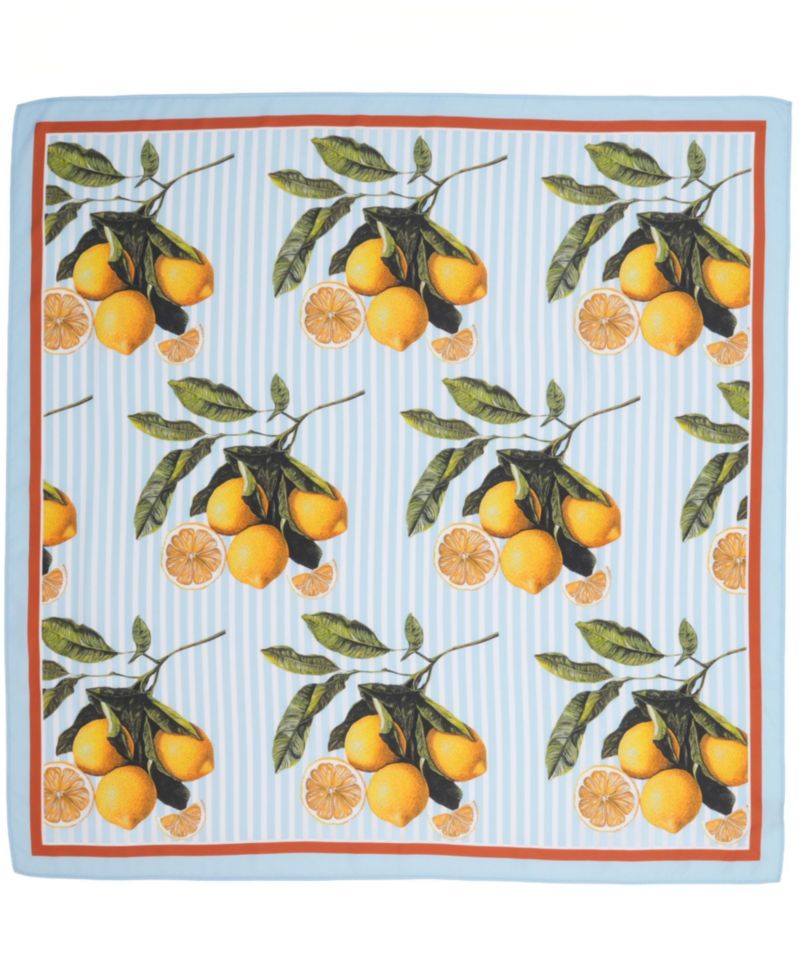 Citrus-Print Square Scarf