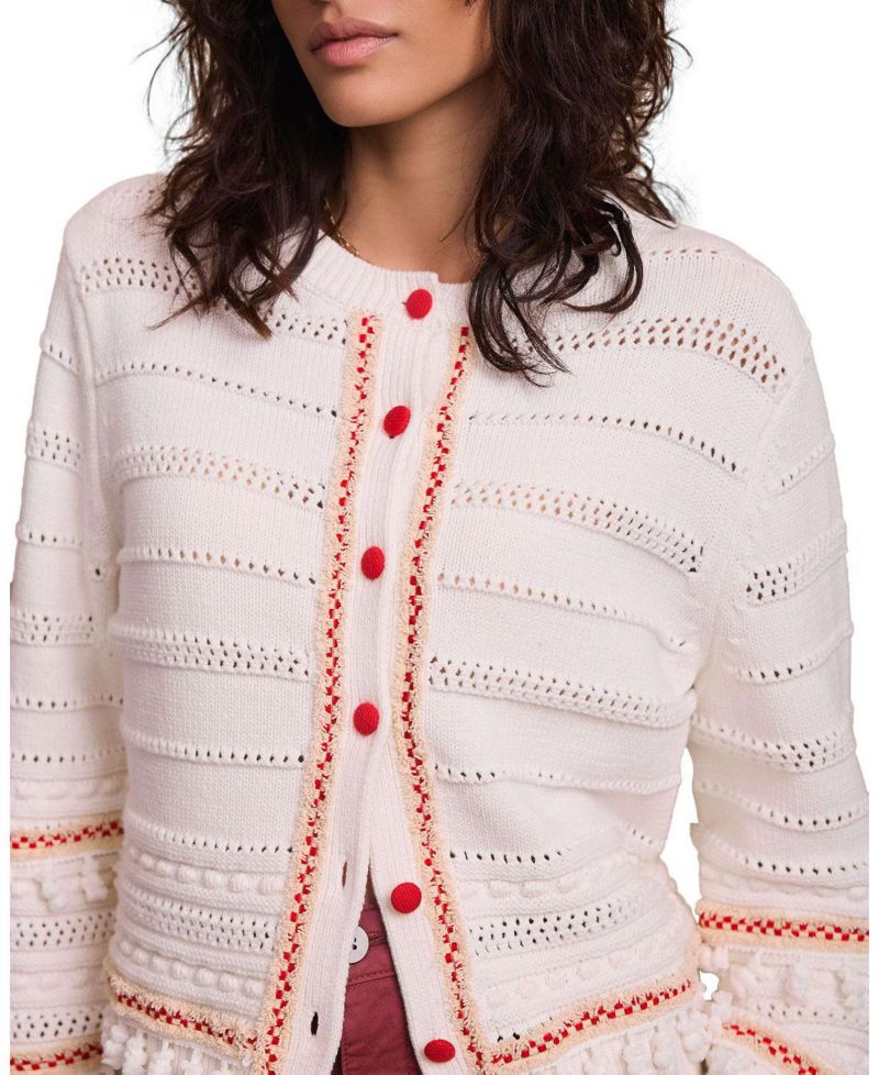 Women's Cotton Blend Tassel Cardigan