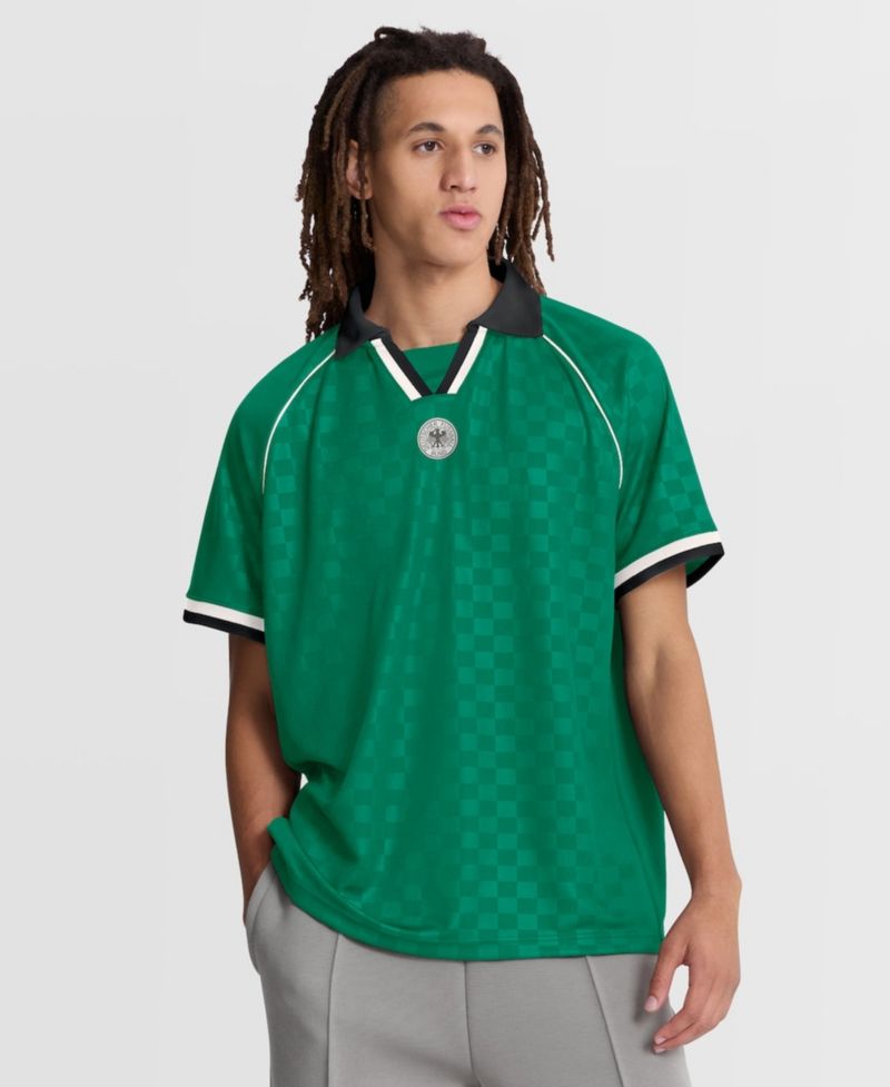 Men's Green Germany National Team Retro Raglan V-Neck Fashion Jersey