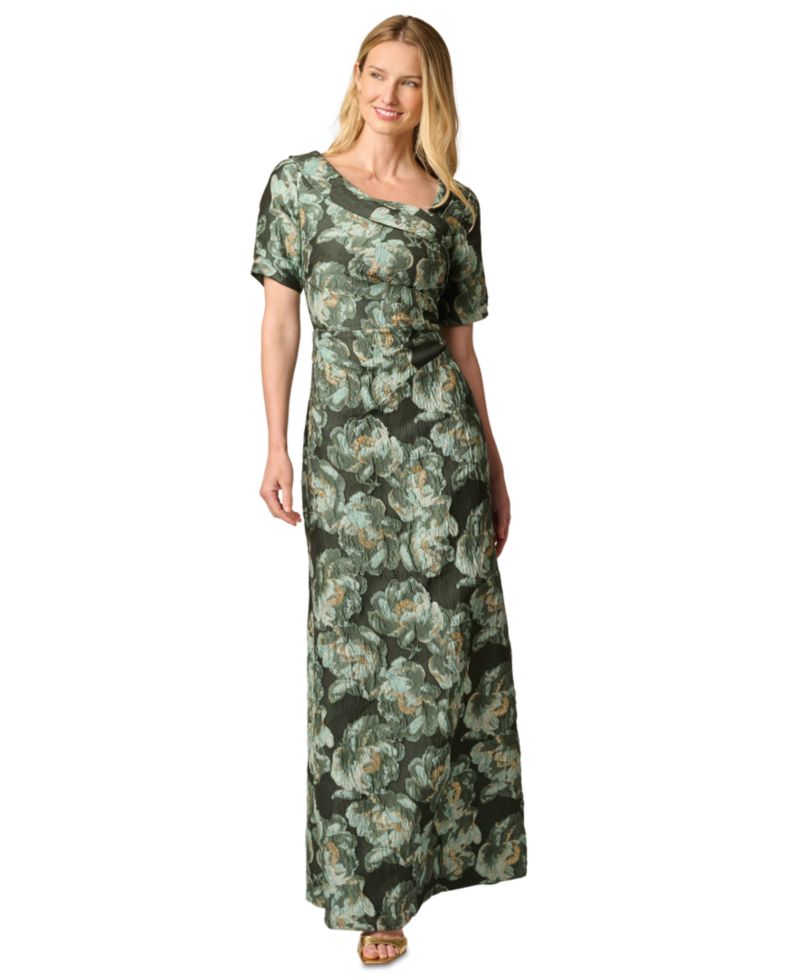 Women's Asymmetric Mermaid Floral Gown