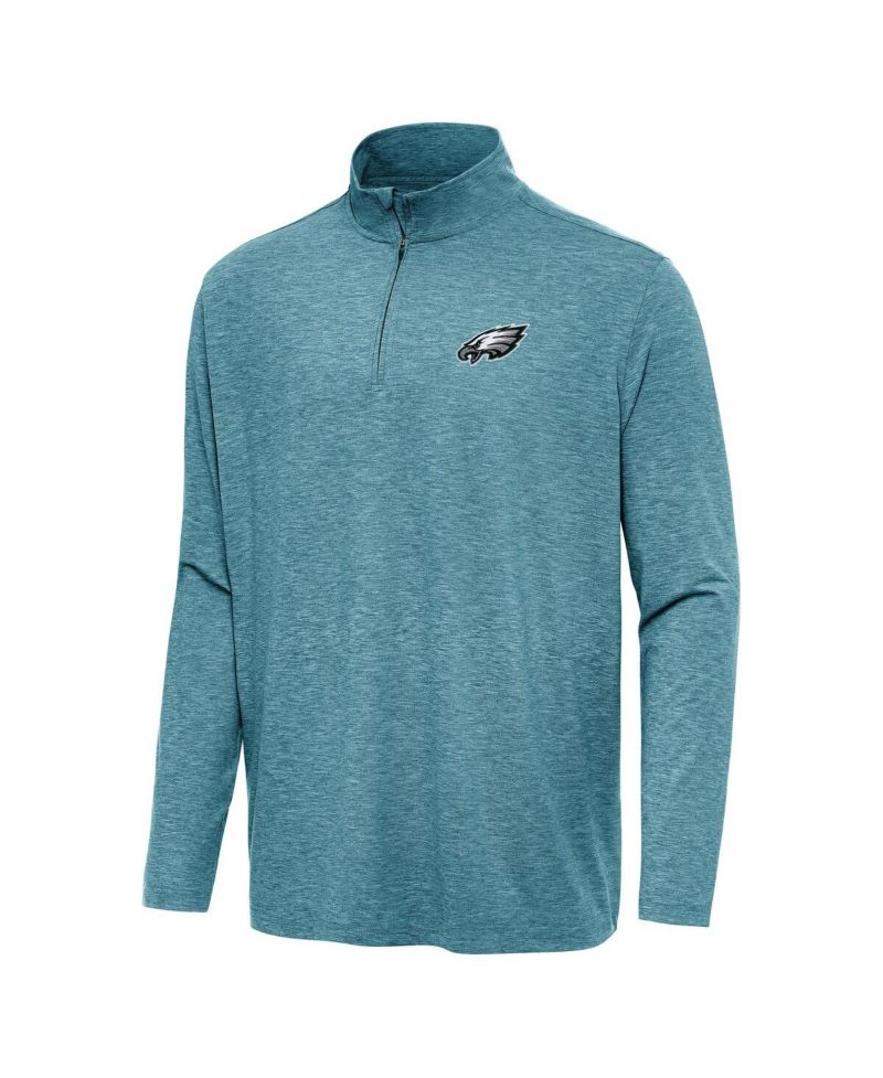 Men's Heather Midnight Green Philadelphia Eagles Hunk Quarter-Zip Jacket