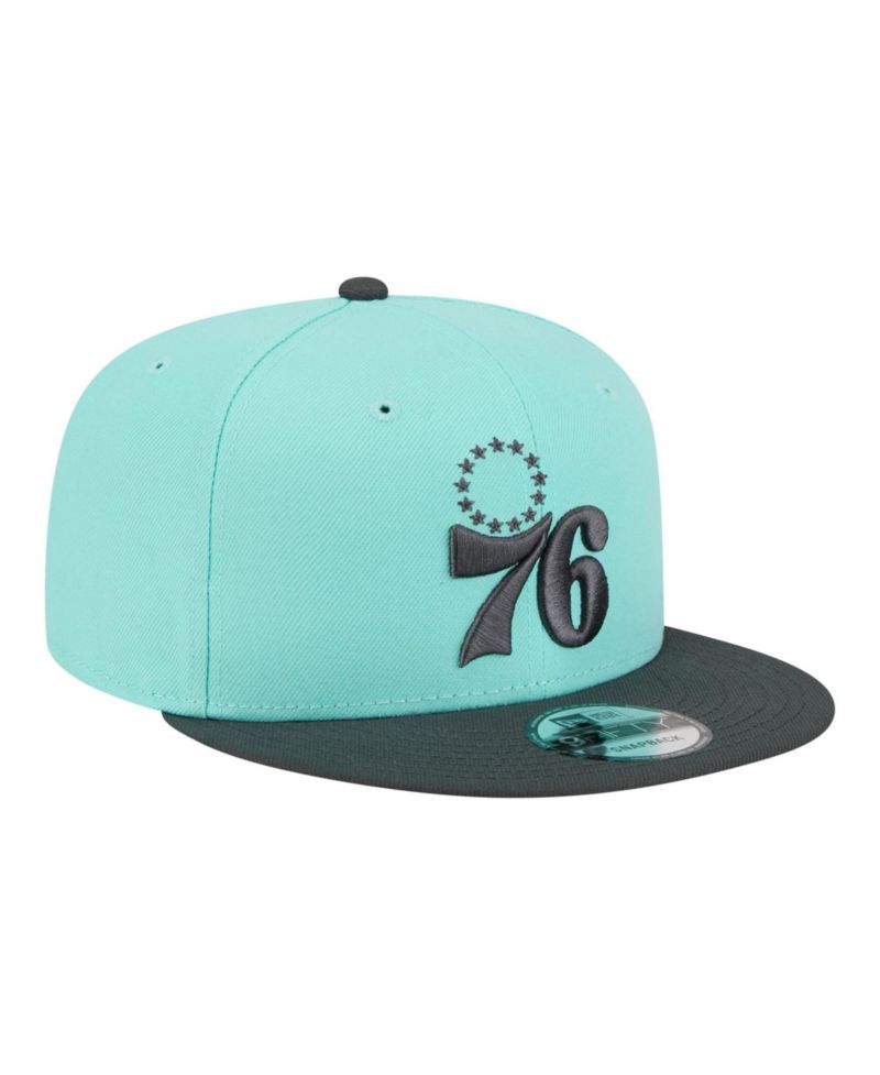 Men's Turquoise/Charcoal Philadelphia 76ers Color Pack Two-Tone 9FIFTY Snapback Hat