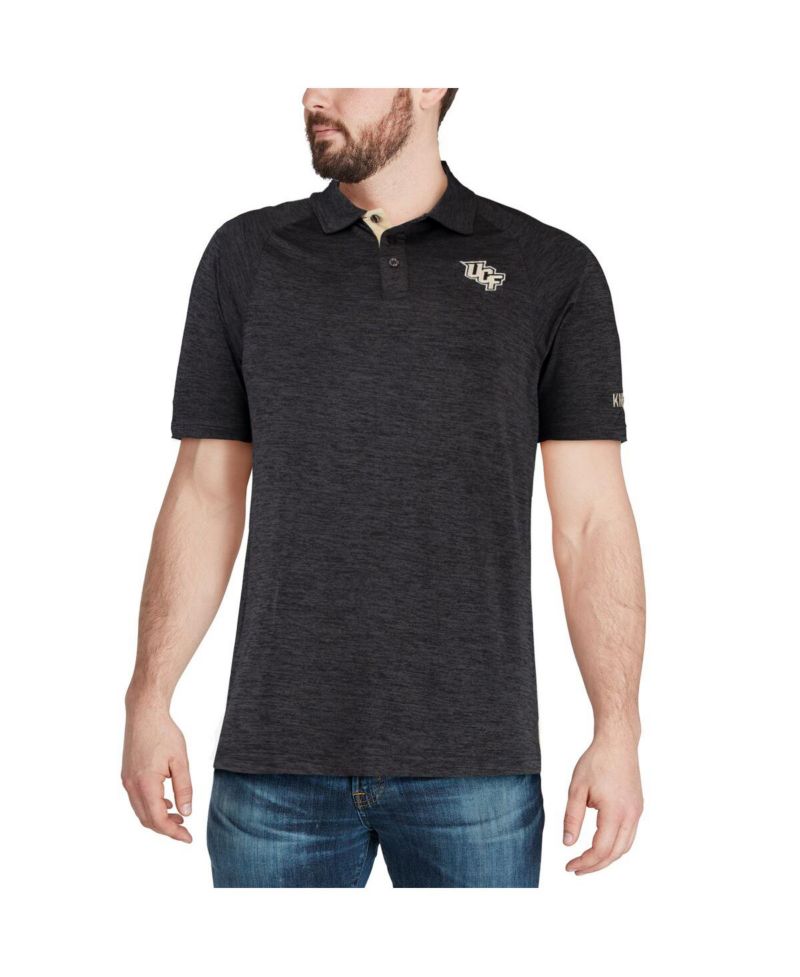 Men's Heathered Black UCF Knights Down Swing Polo Shirt