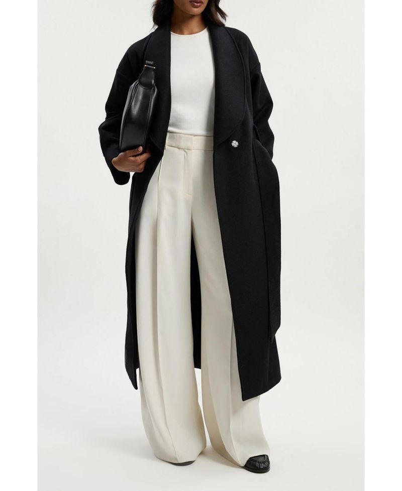 Women's Wrap Tailored Maxi Coat