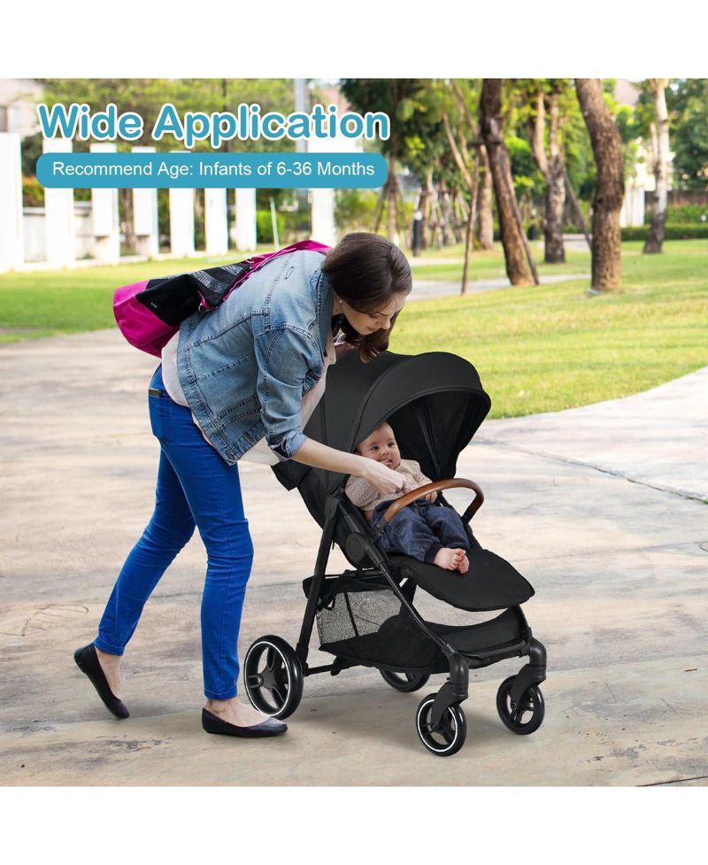 5-Point Harness Lightweight Infant Stroller with Foot Cover and Adjustable Backrest