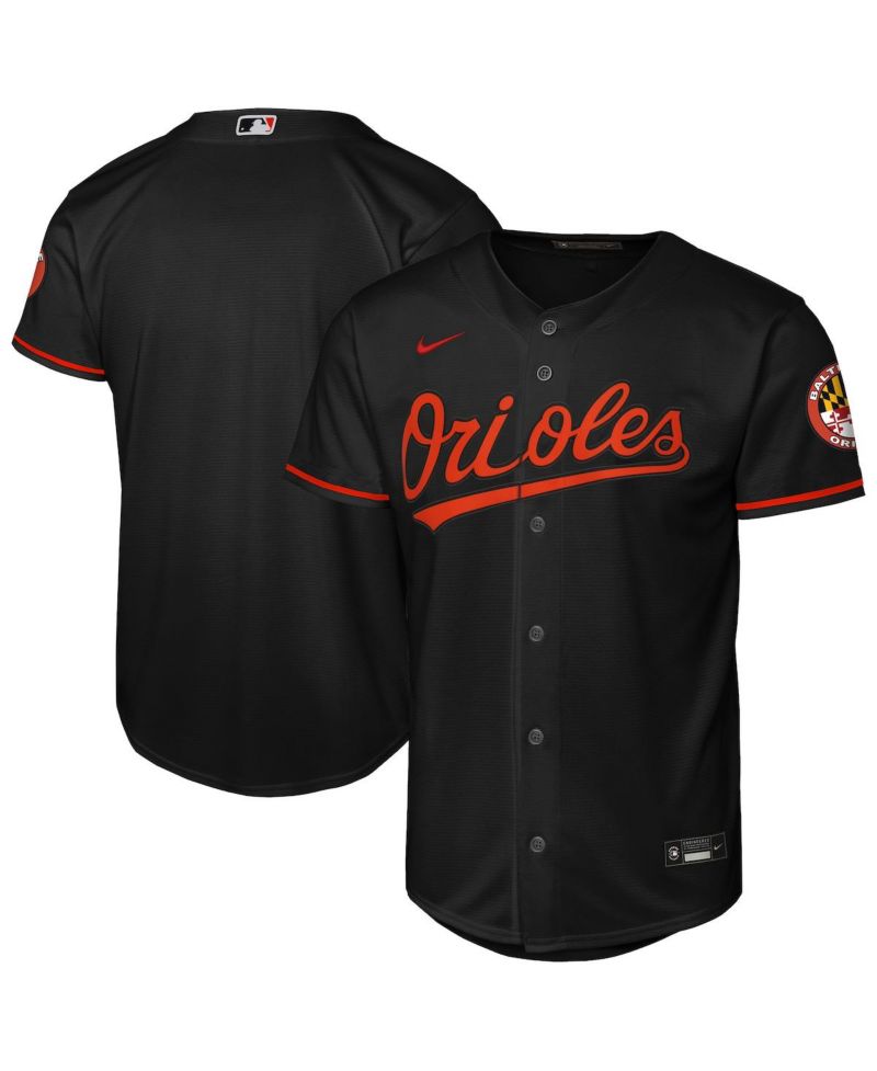 Big Boys and Girls Black Baltimore Orioles Alternate Stadium Jersey