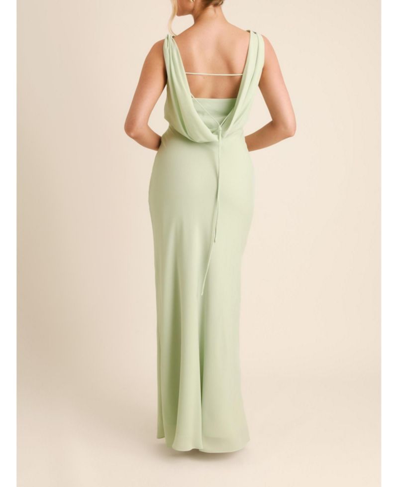 Women's Plunge Cowl Chiffon Bridesmaid Dress