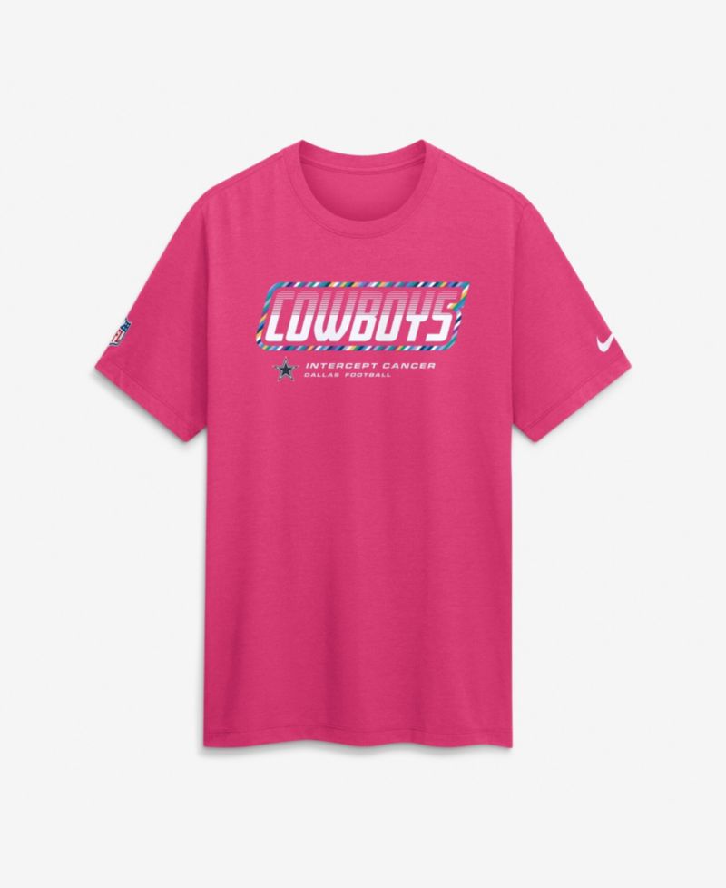 Men's Pink Dallas Cowboys 2026 NFL Cruical Catch Sideline Dri-Fit T-Shirt