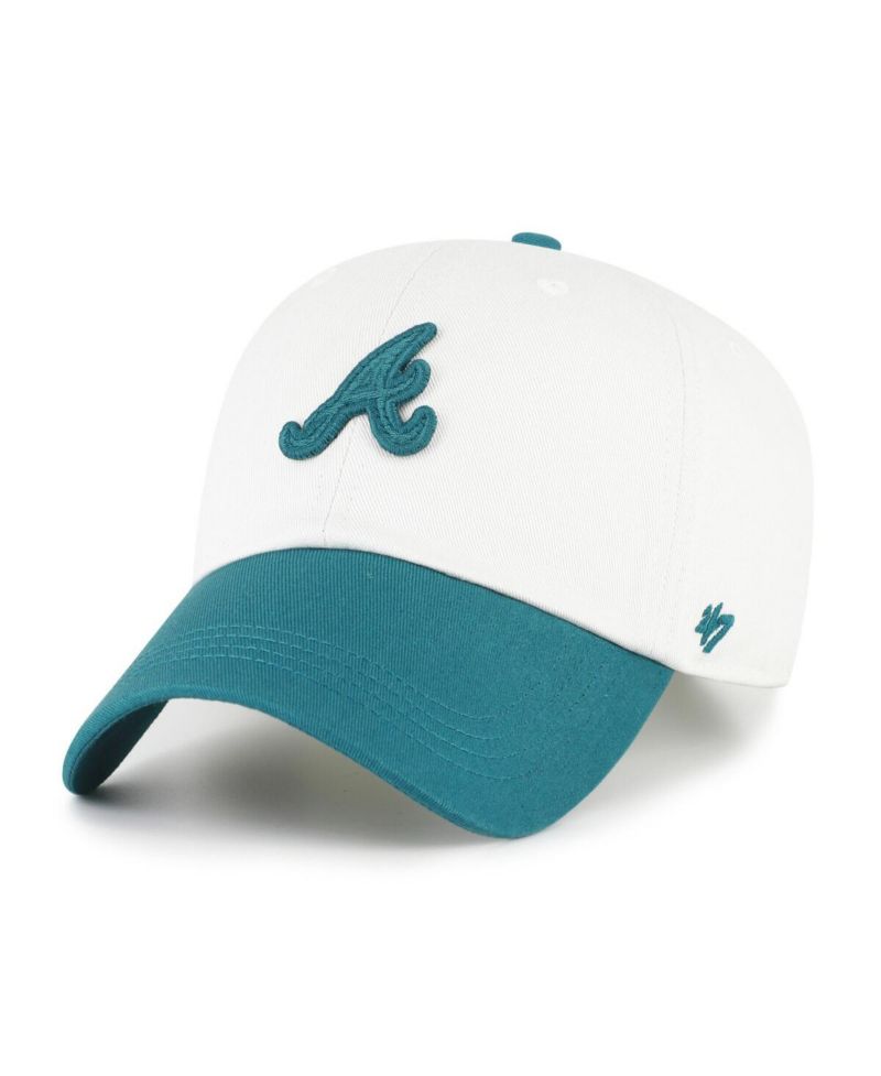 Men's White/Teal Atlanta Braves Contemporary Tonal Clean Up Adjustable Hat