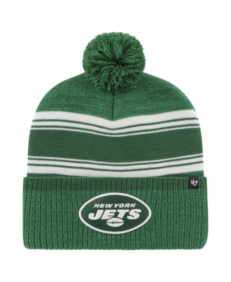 Men's Green New York Jets Fadeout Cuffed Knit Hat with Pom