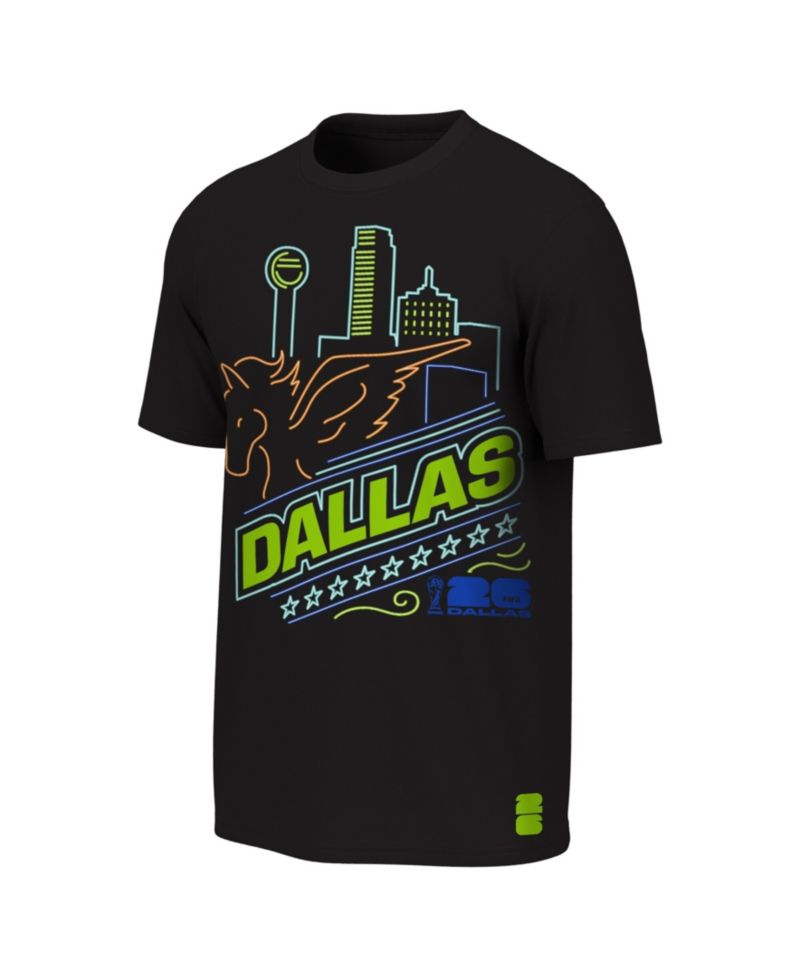 Big Boys and Girls Black FIFA World Cup 2026 Dallas Neon City Night T-Shirt