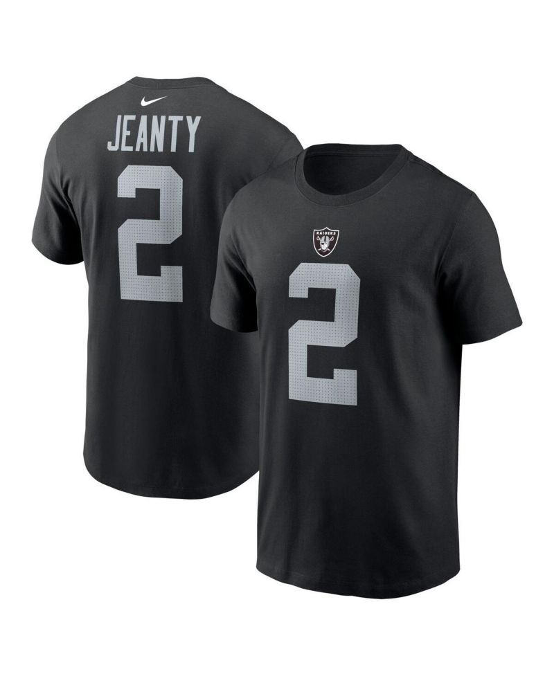 Men's Ashton Jeanty Black Las Vegas Raiders 2025 NFL Draft First Round Pick Name & Number T-Shirt
