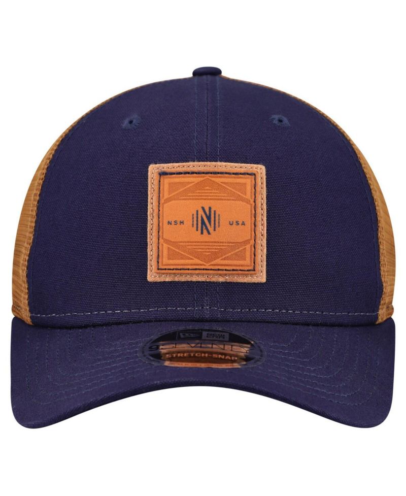 Men's Navy Nashville SC Debossed Logo 9SEVENTY Stretch Snap Adjustable Hat