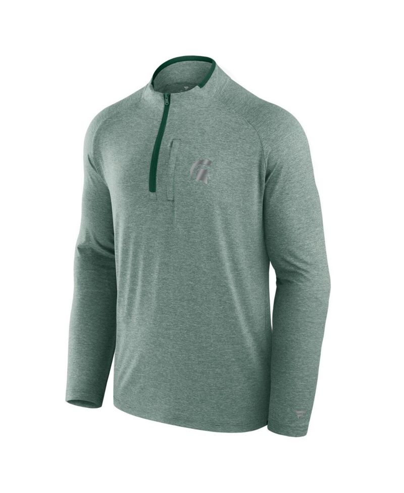 Men's Green Michigan State Spartans Mock Neck Half-Zip Pullover Jacket