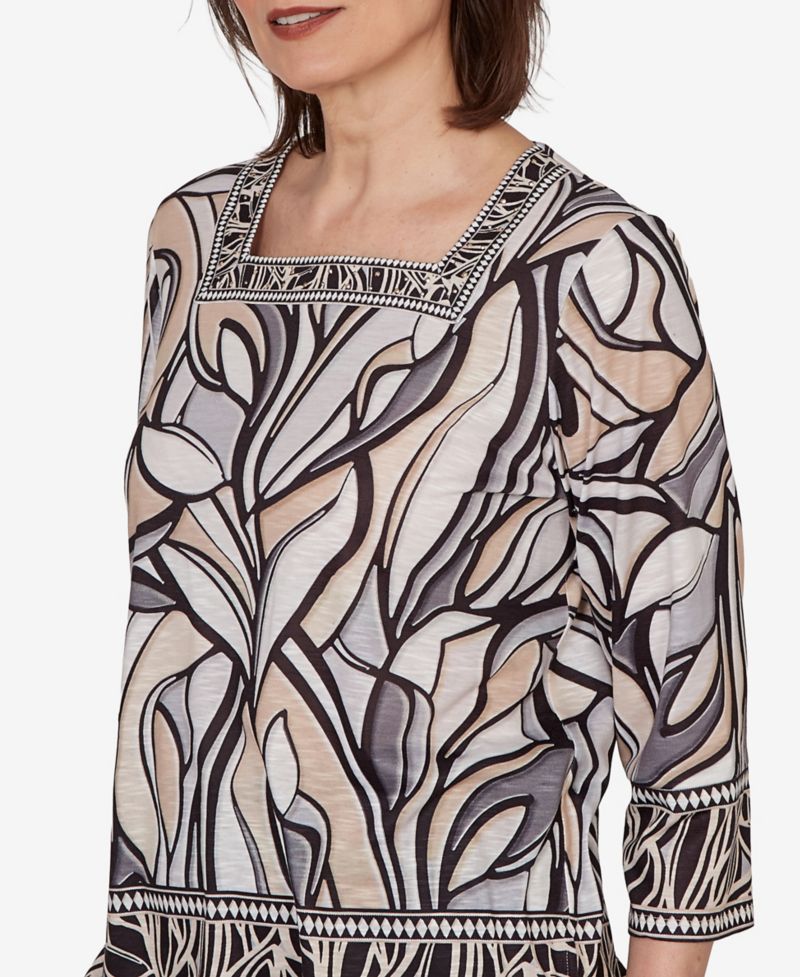 Women's Stained Glass Border Trim Top