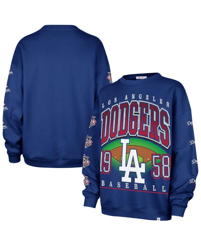 Women's Royal Los Angeles Dodgers Trendy Team Go Big Oversized Sweatshirt