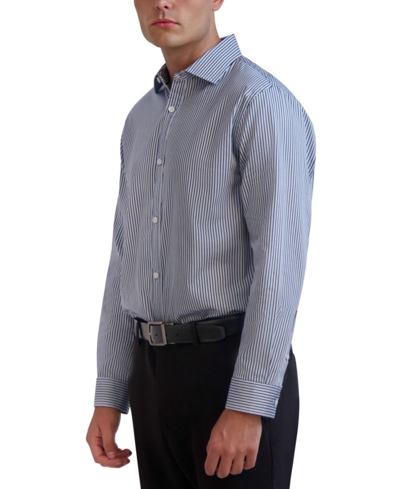 Men's Slim-Fit Stripe Dress Shirt
