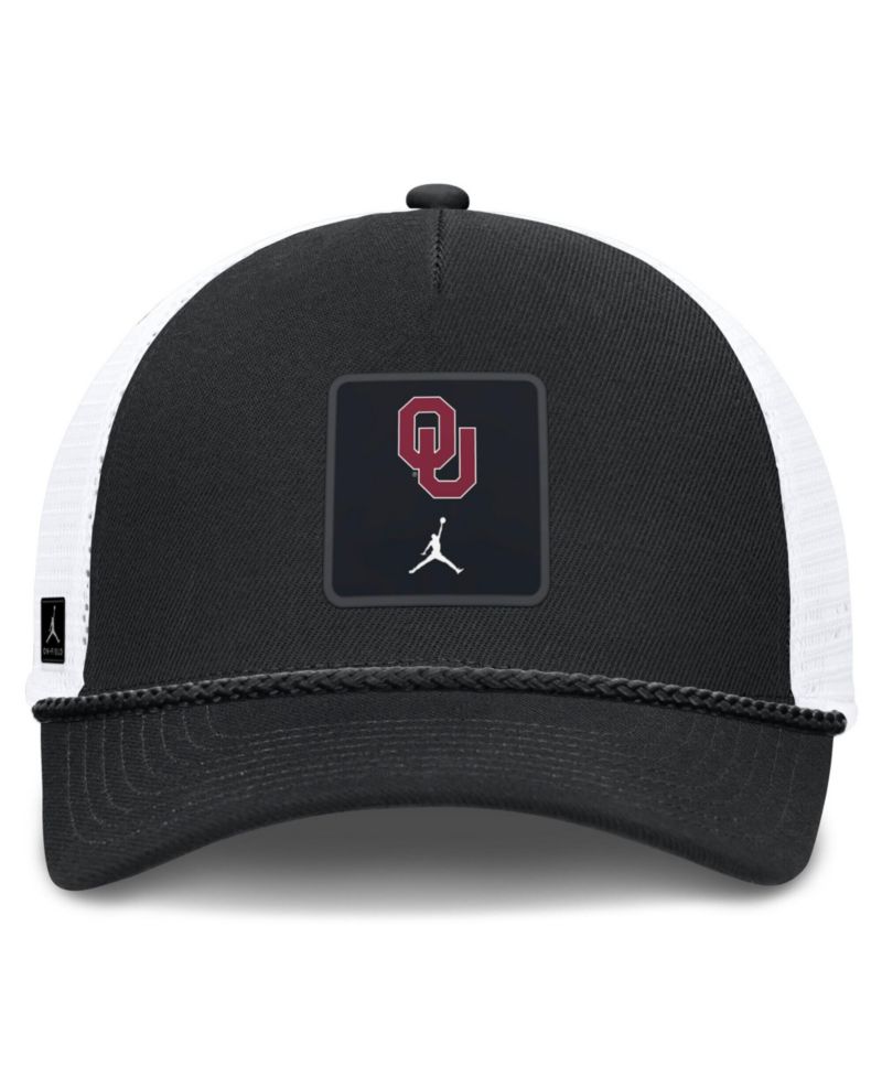 Men's and Women's Black Oklahoma Sooners 2026 On-Field Gameday Rope Trucker Adjustable Hat
