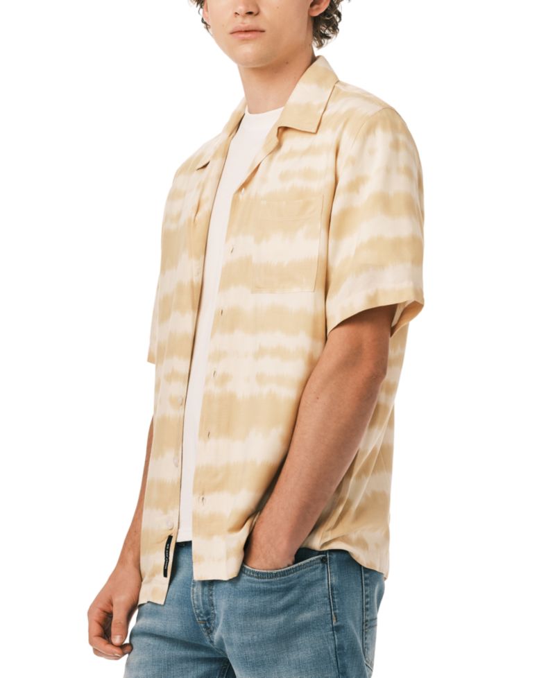 Men's Tie-Dye Stripe Camp Shirt