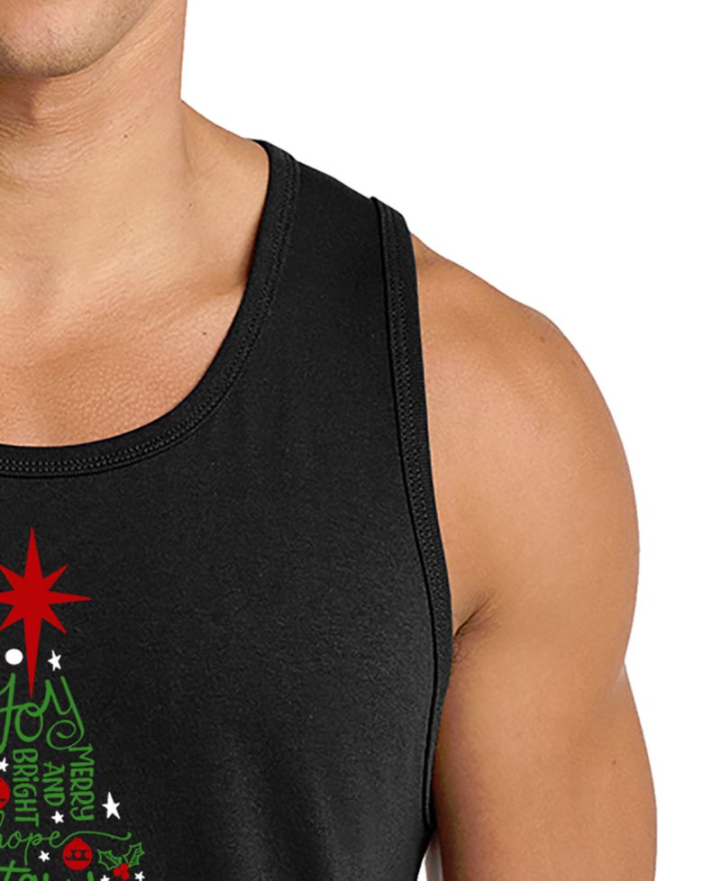 Men's Christmas Tree Word Art Tank Top