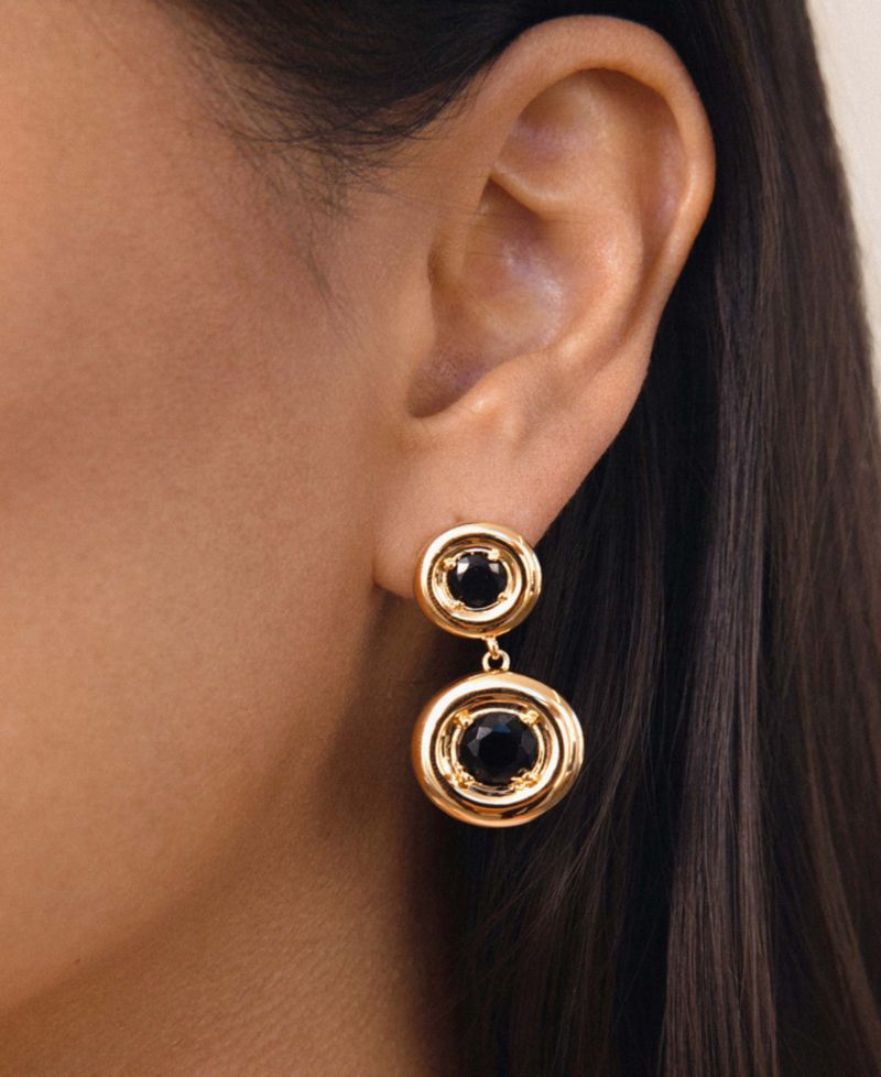 Gold Plated Orbit Crystal Earrings