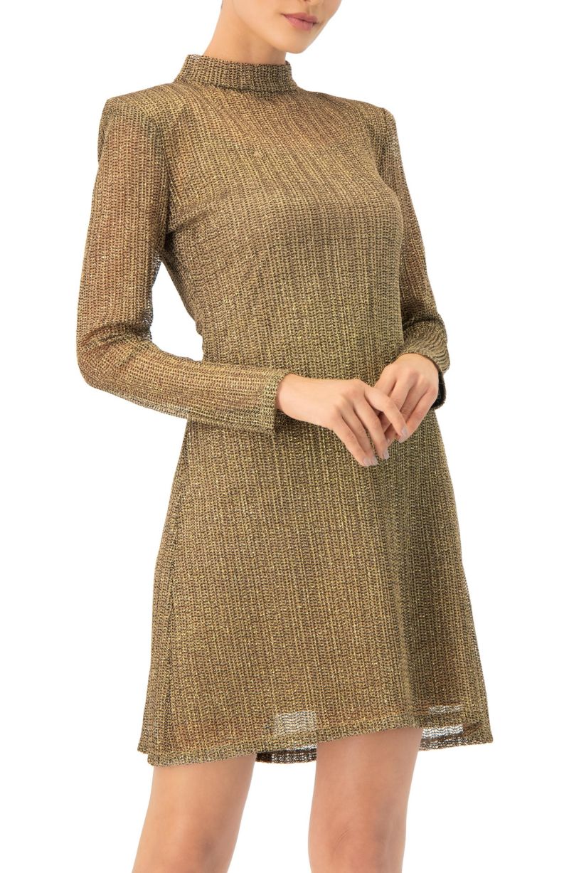 Women's Short A-Line Dress with Long Sleeves