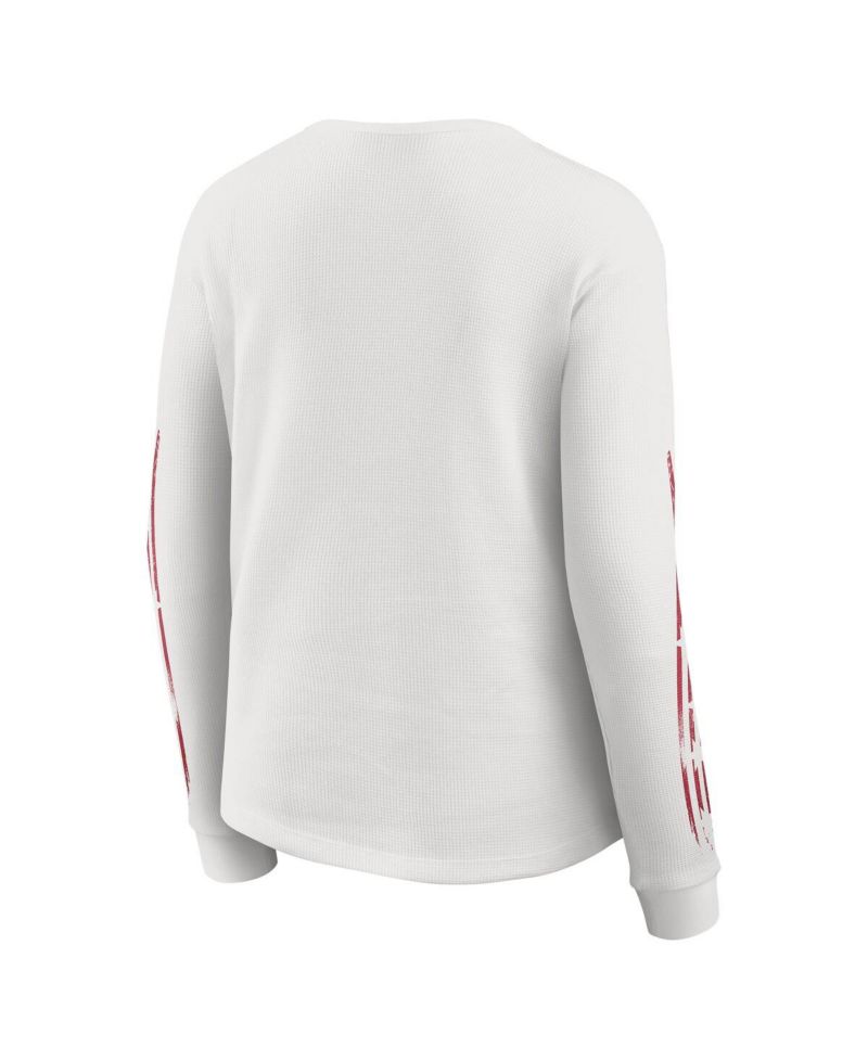 Women's White San Francisco 49ers Graphic Waffle Long-Sleeve T-Shirt