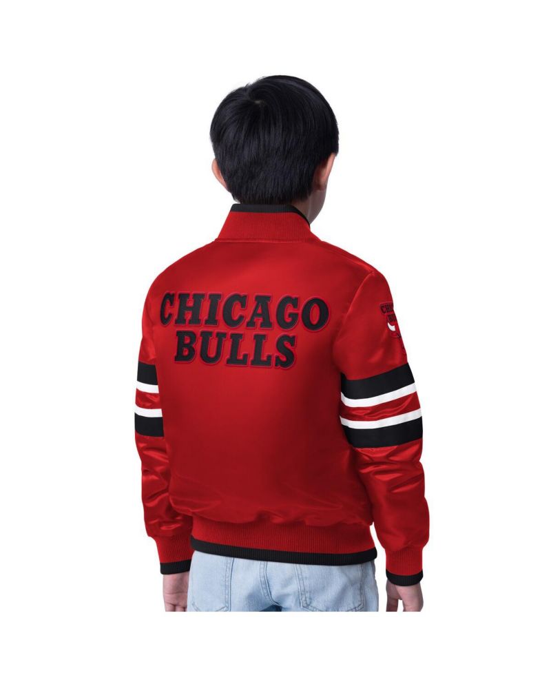 Big Boys and Girls Red Chicago Bulls Scout Varsity Full-Snap Jacket