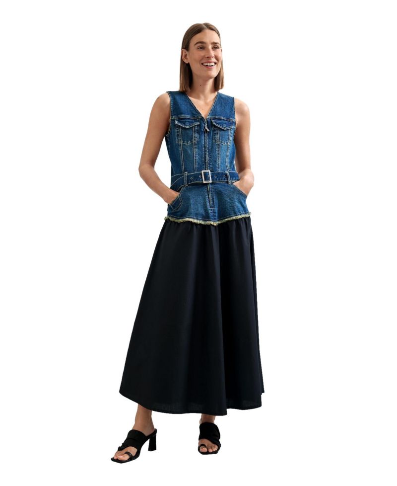 Women's Sleeveless Denim Dress