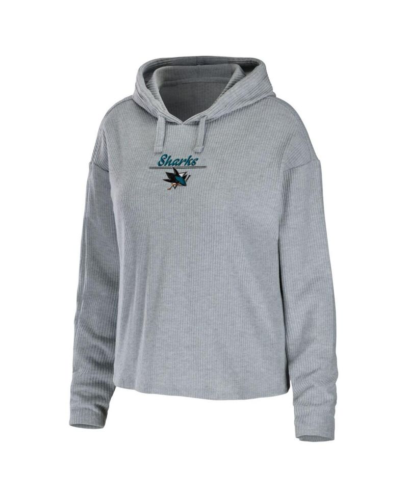 Women's Heather Gray San Jose Sharks Logo Pullover Hoodie and Pants Sleep Set