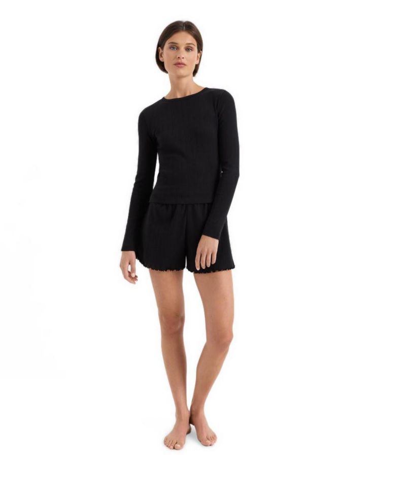 Women's Organic Cotton Pointelle Long Sleeve Tee