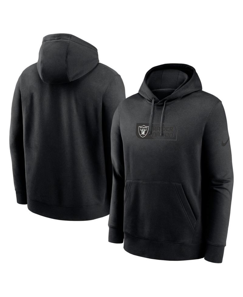 Men's Black Las Vegas Raiders Edge French Terry Club Pullover Hoodie