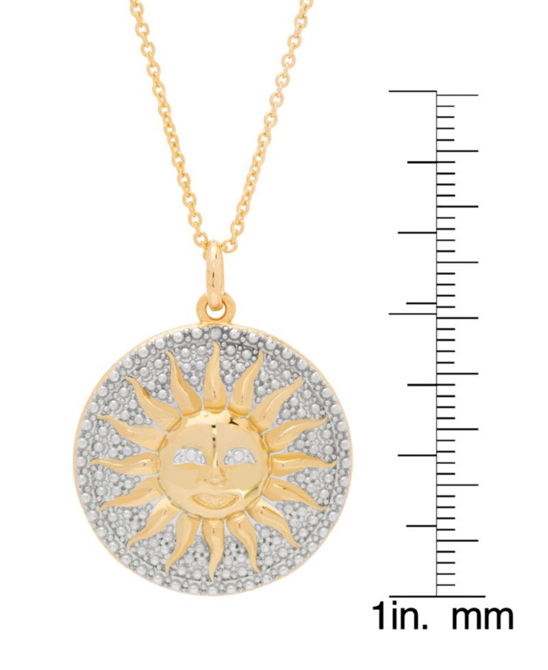 Women's Diamond Accent Sun Pendant Necklace
