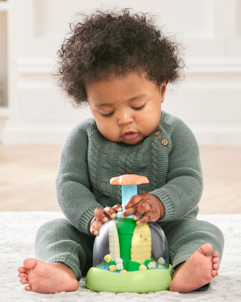 Baby Farmstand Cause and Effect Fine Motor Push and Spin Toy