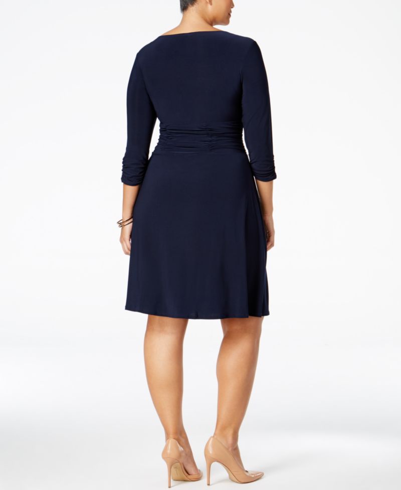 Plus Size Ruched A-Line Dress